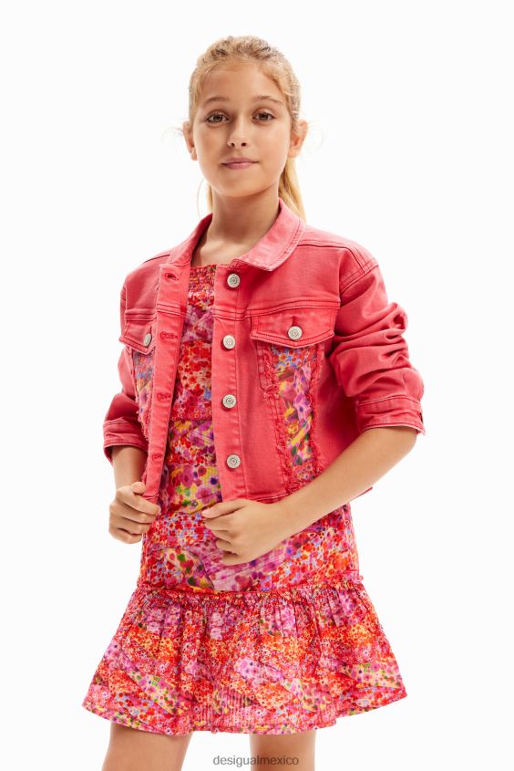 Desigual chica chaqueta estilo camionero de mezclilla con parche VZ26R01775 ropa