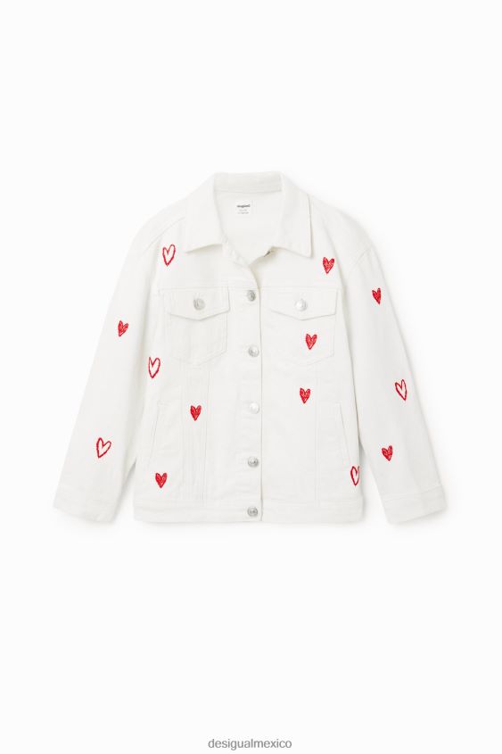 Desigual chica chaqueta vaquera oversize con corazones VZ26R01825 ropa