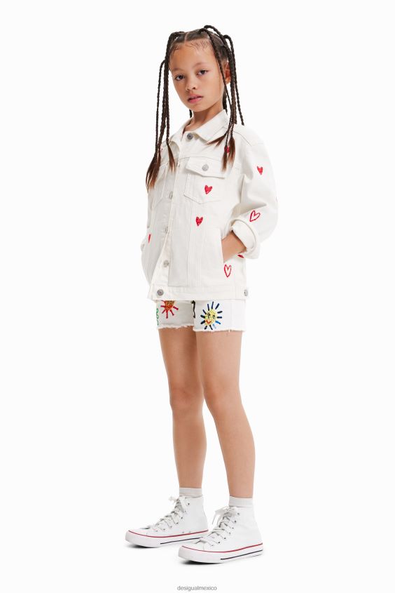 Desigual chica chaqueta vaquera oversize con corazones VZ26R01825 ropa