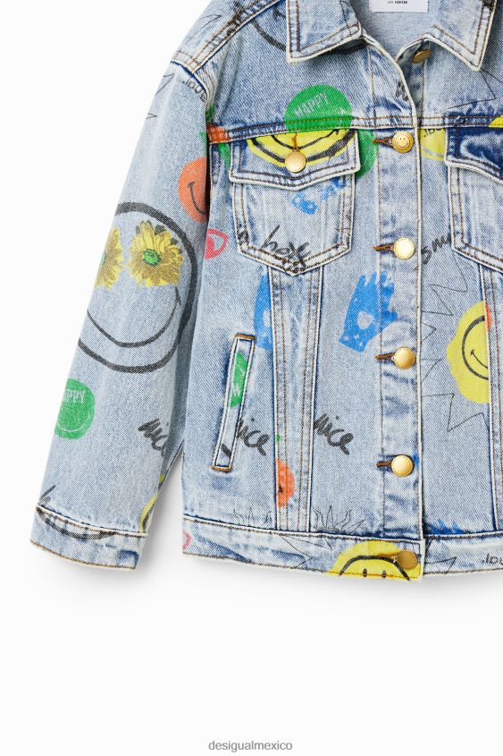 Desigual chica chaqueta vaquera sonriente VZ26R01165 ropa
