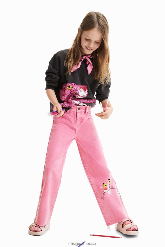 Desigual chica jeans acampanados pantera rosa VZ26R0682 ropa