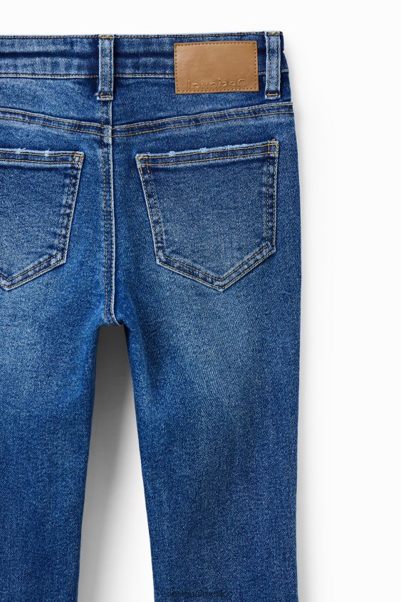 Desigual chica jeans largos acampanados con bordados VZ26R01854 ropa