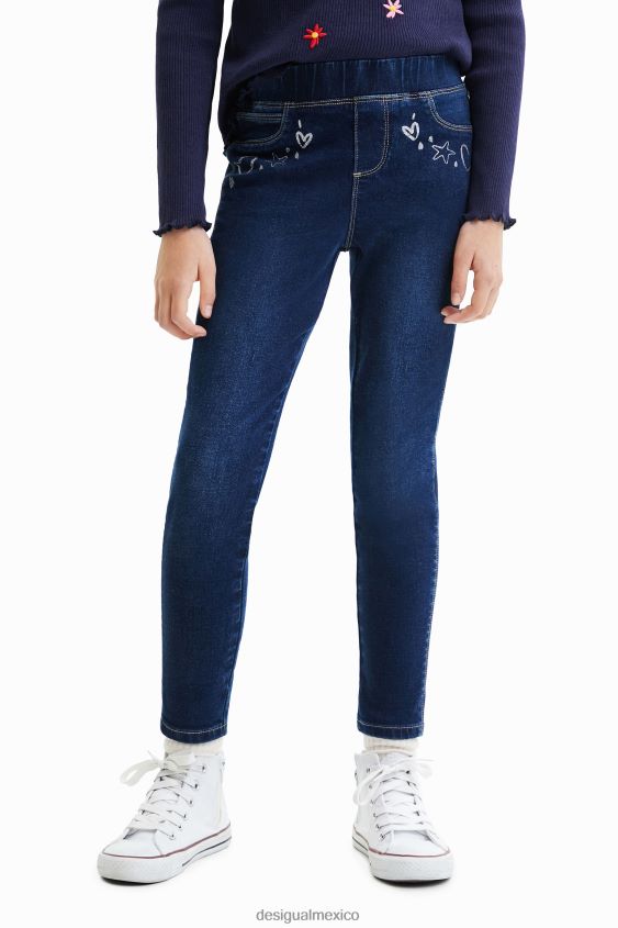 Desigual chica jeggings delgados con diseños VZ26R01804 ropa