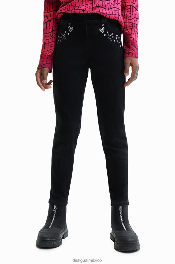 Desigual chica jeggings delgados con diseños VZ26R01828 ropa
