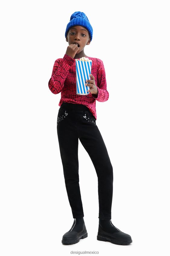 Desigual chica jeggings delgados con diseños VZ26R01828 ropa