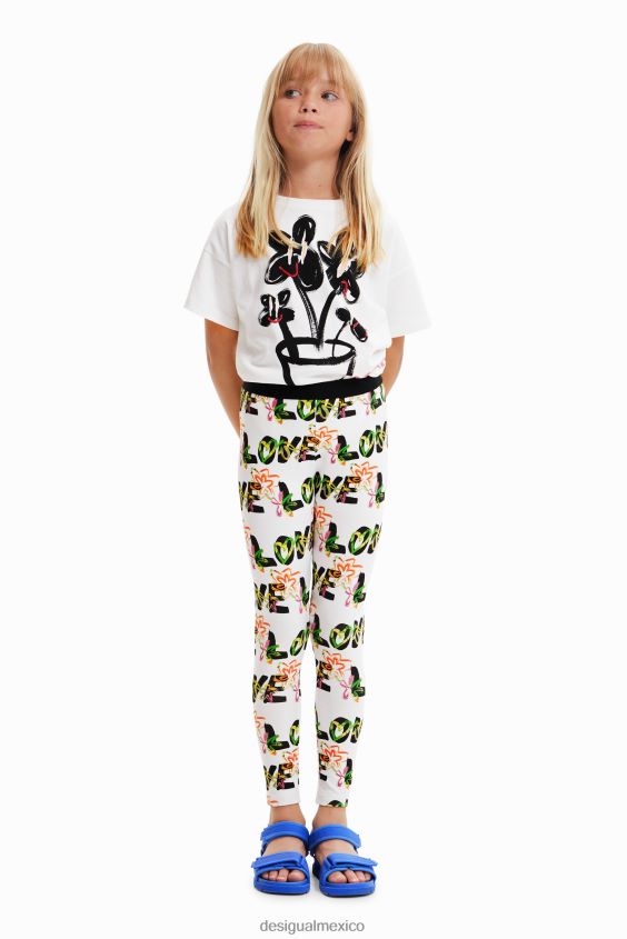 Desigual chica legging de flores de amor VZ26R01710 ropa