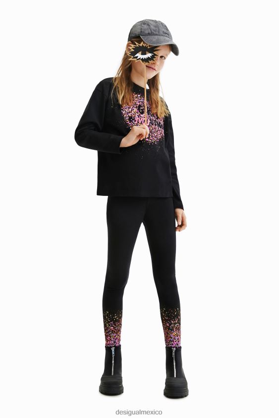 Desigual chica leggings ajustados con salpicaduras VZ26R01889 ropa
