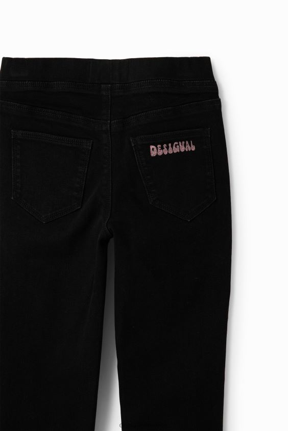 Desigual chica leggings de mezclilla con mensaje VZ26R01745 ropa