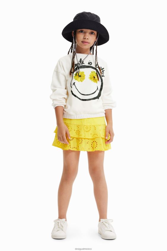 Desigual chica minifalda con bordado suizo VZ26R01787 ropa