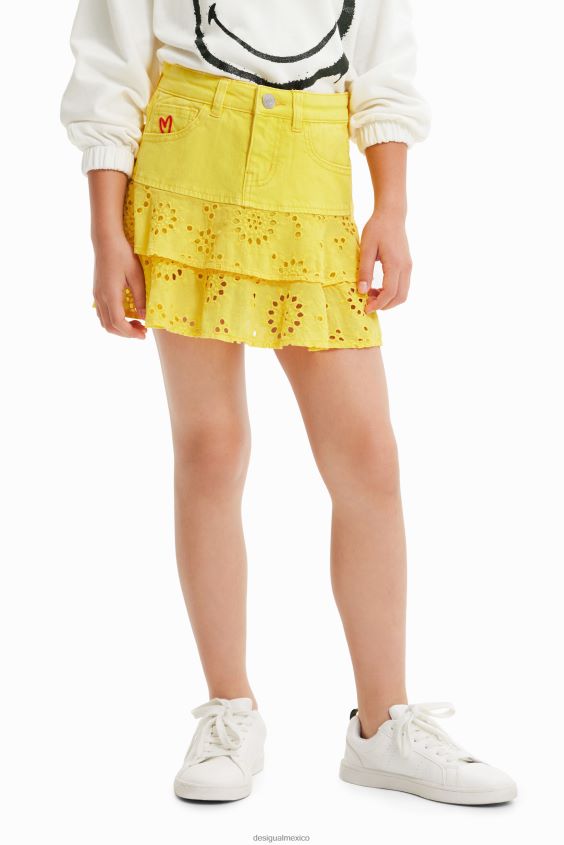 Desigual chica minifalda con bordado suizo VZ26R01787 ropa