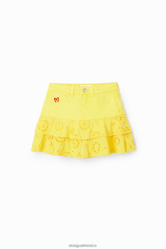 Desigual chica minifalda con bordado suizo VZ26R01787 ropa