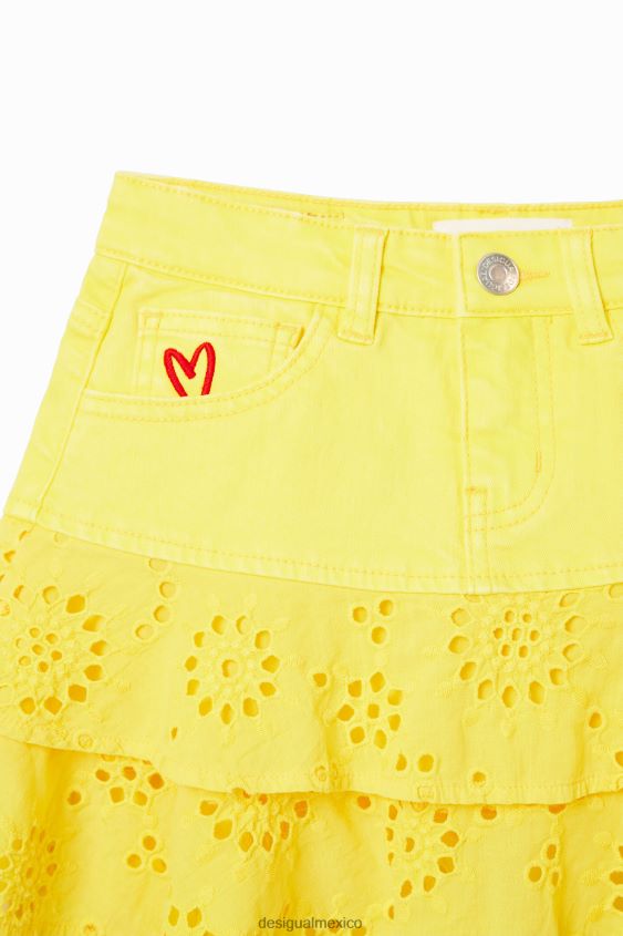Desigual chica minifalda con bordado suizo VZ26R01787 ropa