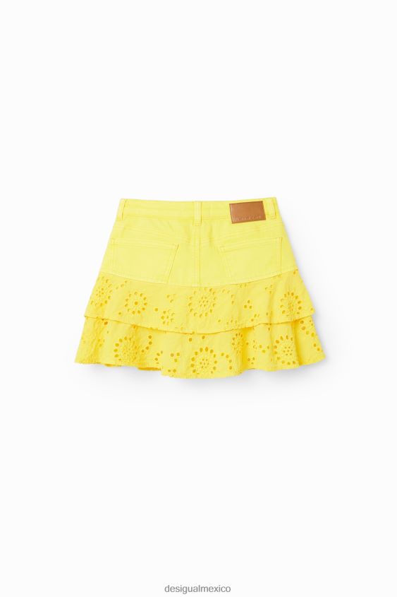 Desigual chica minifalda con bordado suizo VZ26R01787 ropa