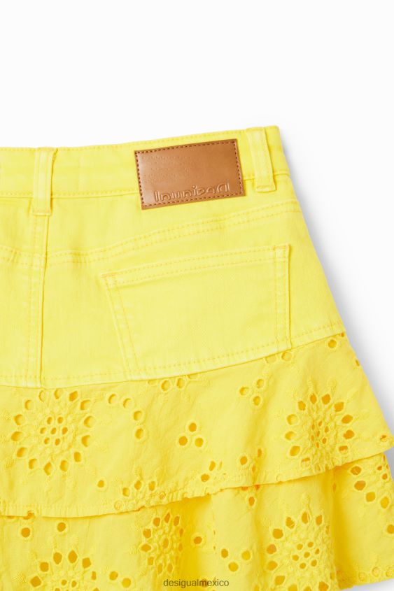 Desigual chica minifalda con bordado suizo VZ26R01787 ropa