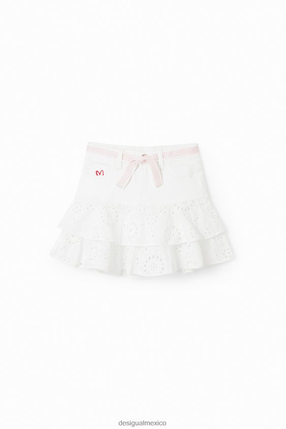 Desigual chica minifalda con bordado suizo VZ26R01826 ropa