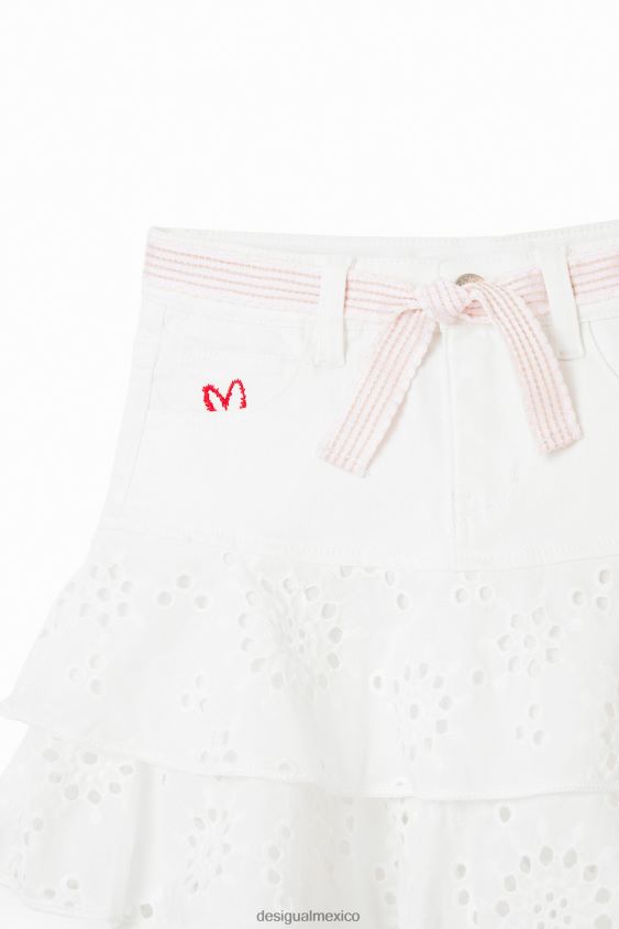 Desigual chica minifalda con bordado suizo VZ26R01826 ropa