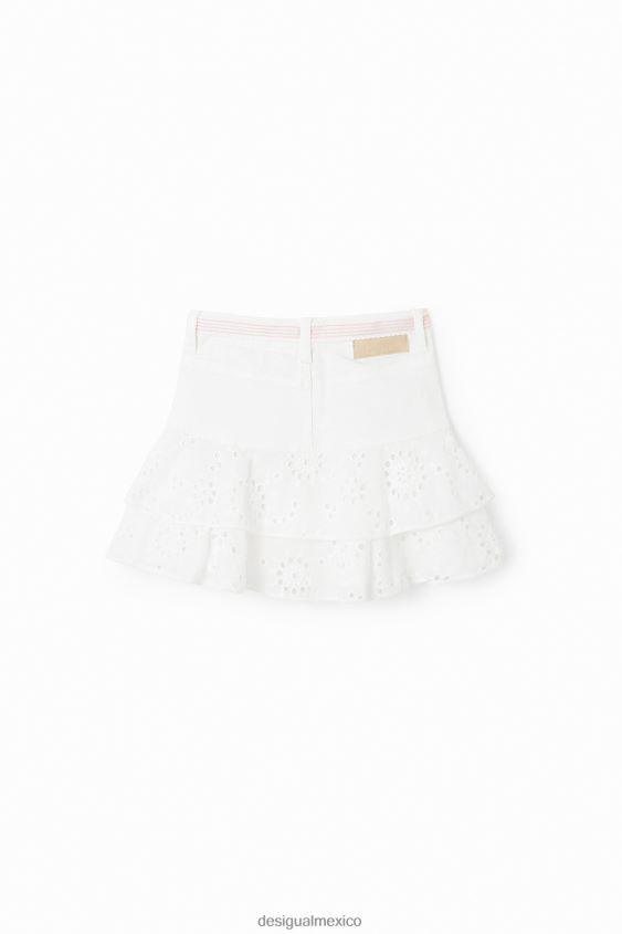 Desigual chica minifalda con bordado suizo VZ26R01826 ropa