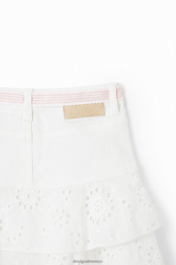 Desigual chica minifalda con bordado suizo VZ26R01826 ropa