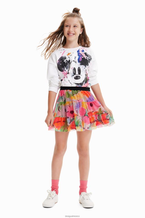 Desigual chica minifalda de tul floral VZ26R01800 ropa