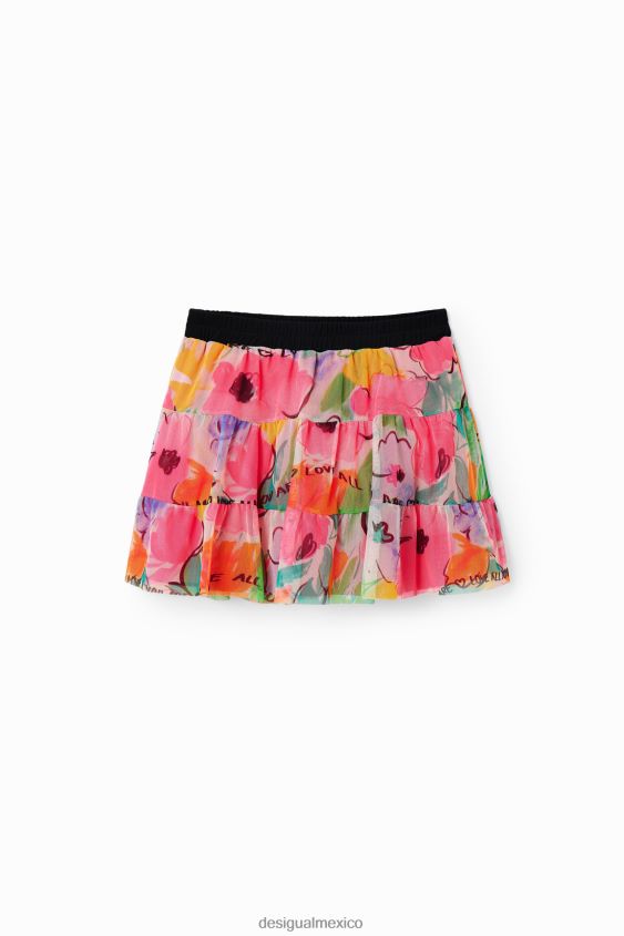 Desigual chica minifalda de tul floral VZ26R01800 ropa