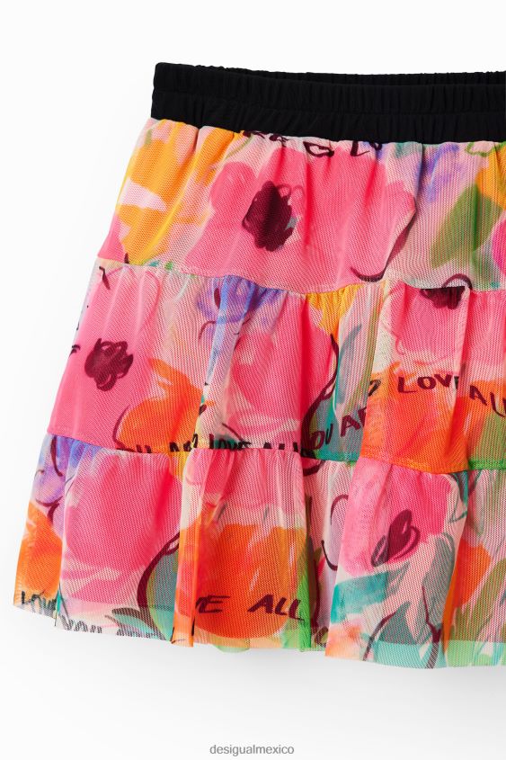 Desigual chica minifalda de tul floral VZ26R01800 ropa