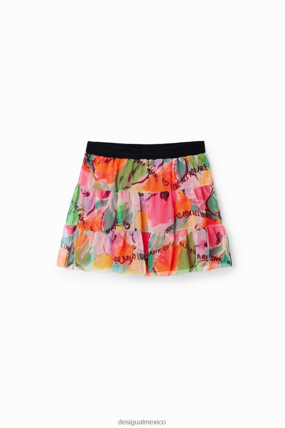 Desigual chica minifalda de tul floral VZ26R01800 ropa