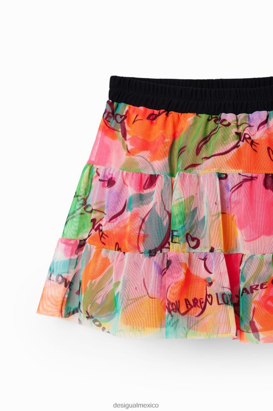 Desigual chica minifalda de tul floral VZ26R01800 ropa
