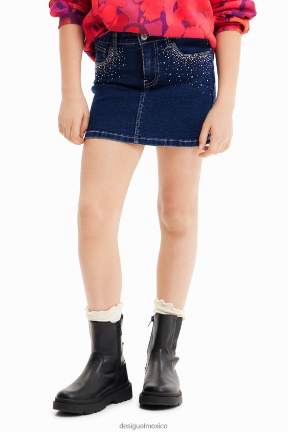 Desigual chica minifalda vaquera con strass VZ26R01712 ropa