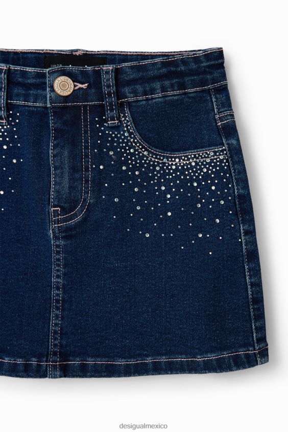 Desigual chica minifalda vaquera con strass VZ26R01712 ropa