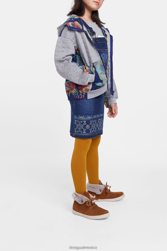 Desigual chica overol de mezclilla bordado VZ26R01839 ropa