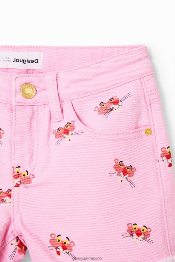 Desigual chica pantalones cortos de mezclilla pantera rosa VZ26R01884 ropa