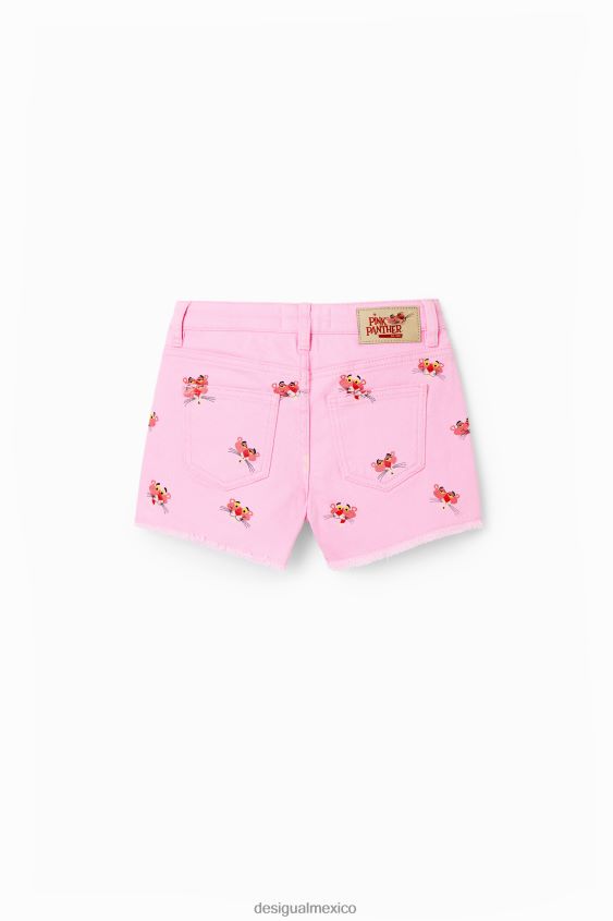 Desigual chica pantalones cortos de mezclilla pantera rosa VZ26R01884 ropa