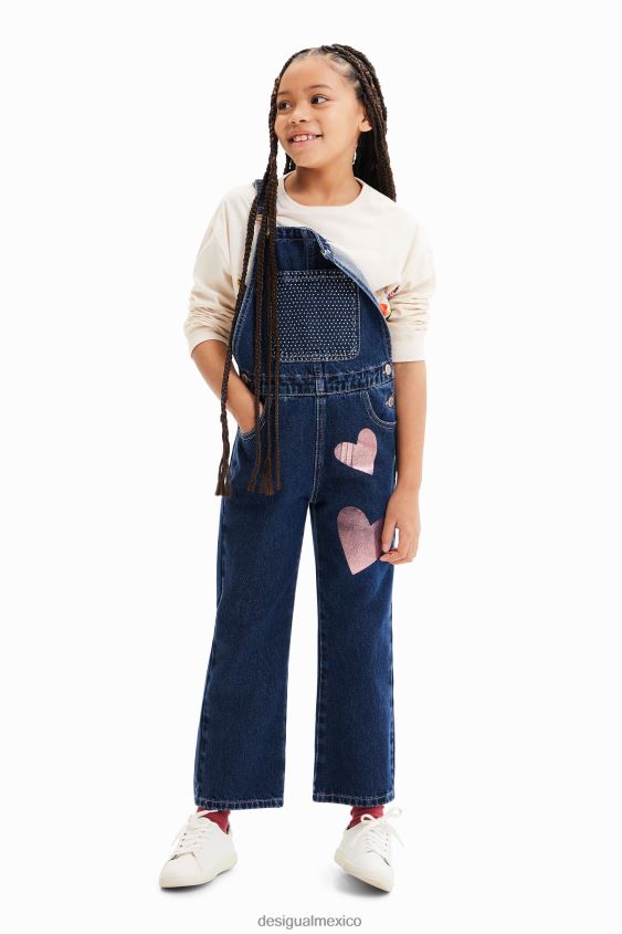 Desigual chica peto de mezclilla con forma de corazón VZ26R01776 ropa