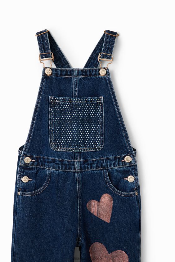 Desigual chica peto de mezclilla con forma de corazón VZ26R01776 ropa