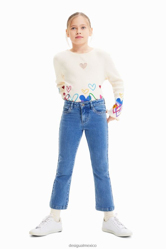 Desigual chica vaqueros acampanados brillantes VZ26R01771 ropa
