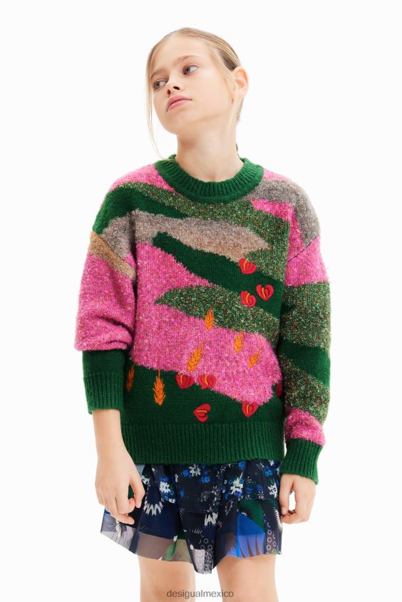 Desigual chica jersey con bordado en jacquard VZ26R01711 ropa