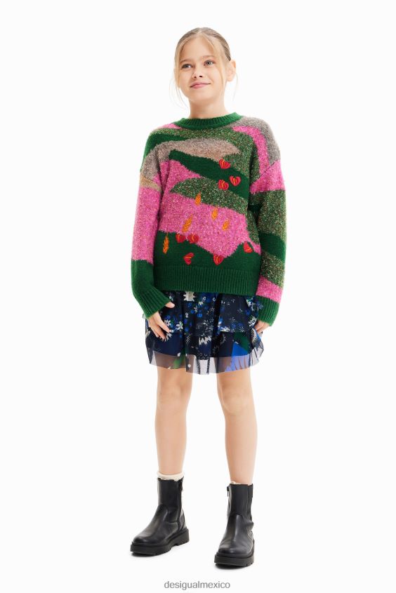 Desigual chica jersey con bordado en jacquard VZ26R01711 ropa