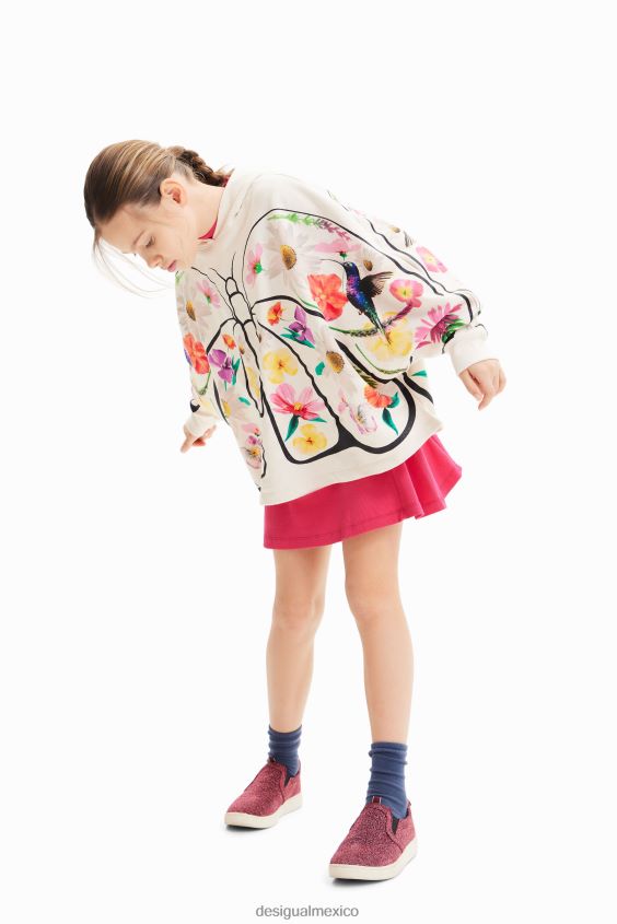 Desigual chica sudadera con capucha oversize con mariposas VZ26R01750 ropa