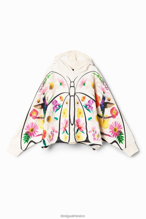 Desigual chica sudadera con capucha oversize con mariposas VZ26R01750 ropa