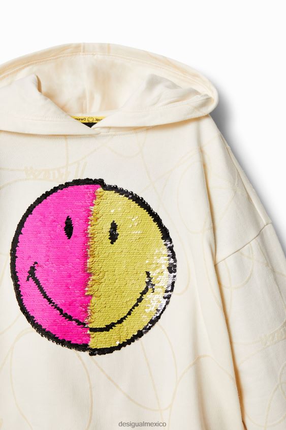 Desigual chica sudadera con capucha reversible con lentejuelas y smiley VZ26R01852 ropa