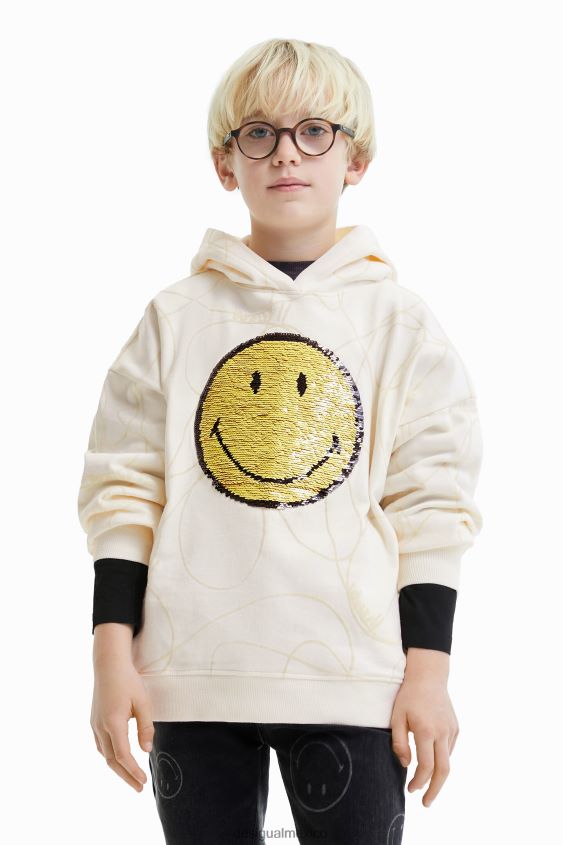 Desigual chica sudadera con capucha reversible con lentejuelas y smiley VZ26R01852 ropa