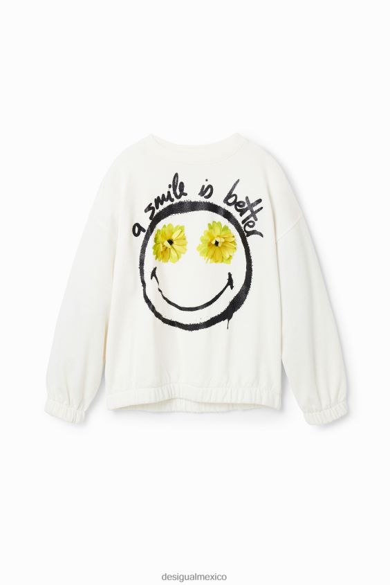 Desigual chica sudadera con flor sonriente VZ26R01148 ropa