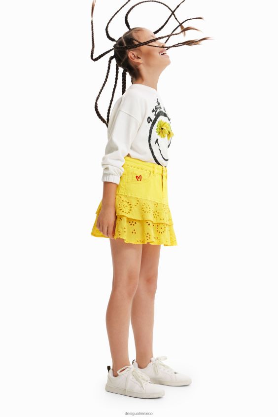 Desigual chica sudadera con flor sonriente VZ26R01148 ropa