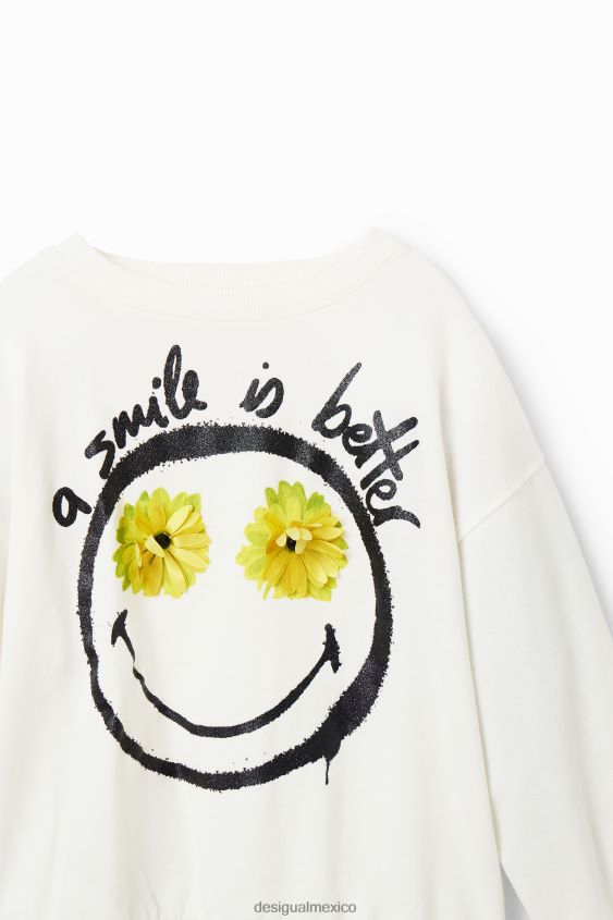 Desigual chica sudadera con flor sonriente VZ26R01148 ropa