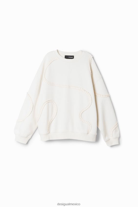 Desigual chica sudadera con tiras plisadas VZ26R01724 ropa
