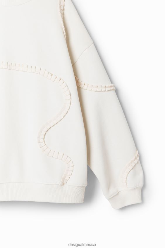 Desigual chica sudadera con tiras plisadas VZ26R01724 ropa
