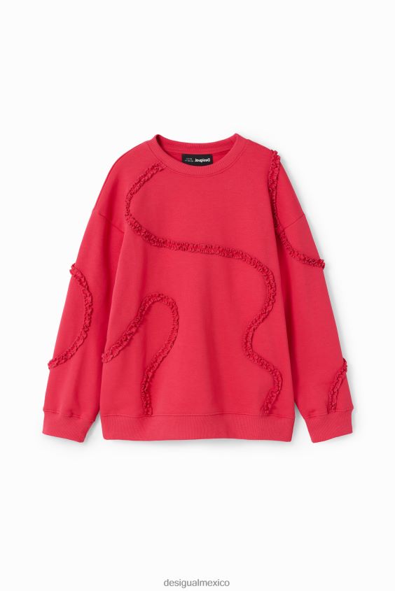 Desigual chica sudadera con tiras plisadas VZ26R01737 ropa