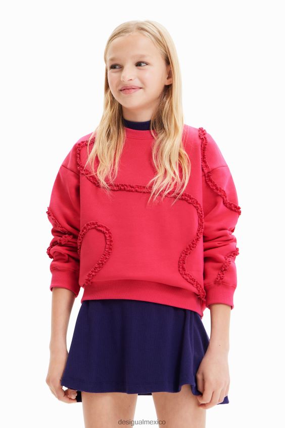 Desigual chica sudadera con tiras plisadas VZ26R01737 ropa