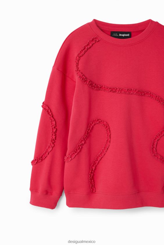 Desigual chica sudadera con tiras plisadas VZ26R01737 ropa