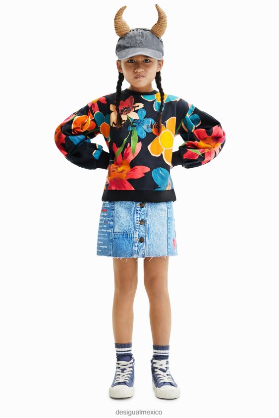 Desigual chica sudadera oversize con estampado floral VZ26R01801 ropa